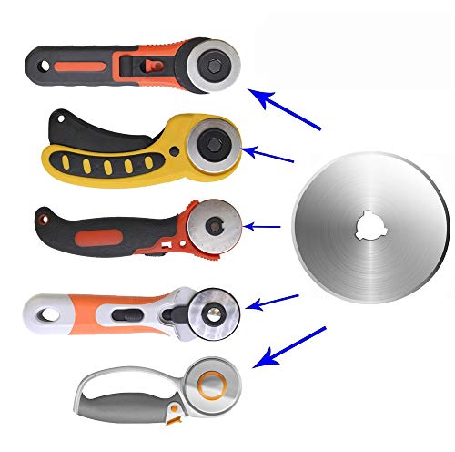 Wolfride 10枚セット ロータリーカッター替刃 28mm マルカッター円形ブレード 円形刃 目盛りつく 不織布等の裁断