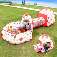 子どもテント 子供 プレイ キッズテント 赤ちゃん トンネル ボールハウス ボールプール トンネル テント 子供テント 子供用 室内 子供用テント 3点セットテント 折り畳み式 収納バッグ付き