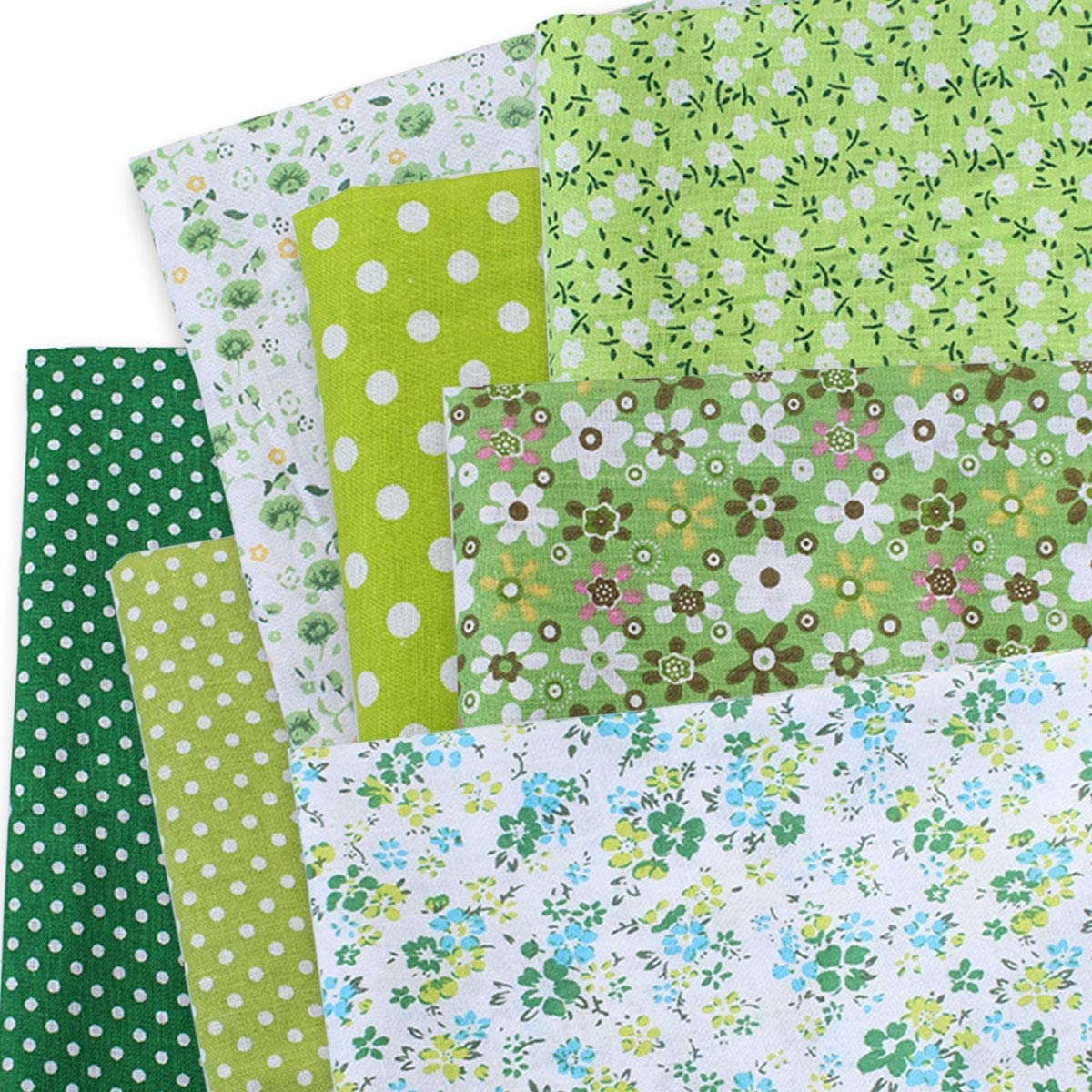 生地 布 花柄 50㎝×50㎝ DIY手芸用 綿 花柄 ハンドメイド 手作り 手芸 パッチワーク プリント 純綿 多様なパターンと色 おしゃれ パッチワーク 布セット 正方形 はぎれ (グレー) (緑)