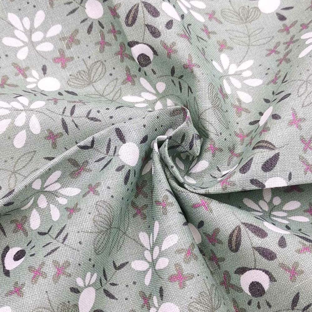 生地 布 花柄 50㎝×50㎝ DIY手芸用 綿 花柄 ハンドメイド 手作り 手芸 パッチワーク プリント 純綿 多様なパターンと色 おしゃれ パッチワーク 布セット 正方形 はぎれ (グレー) (緑)