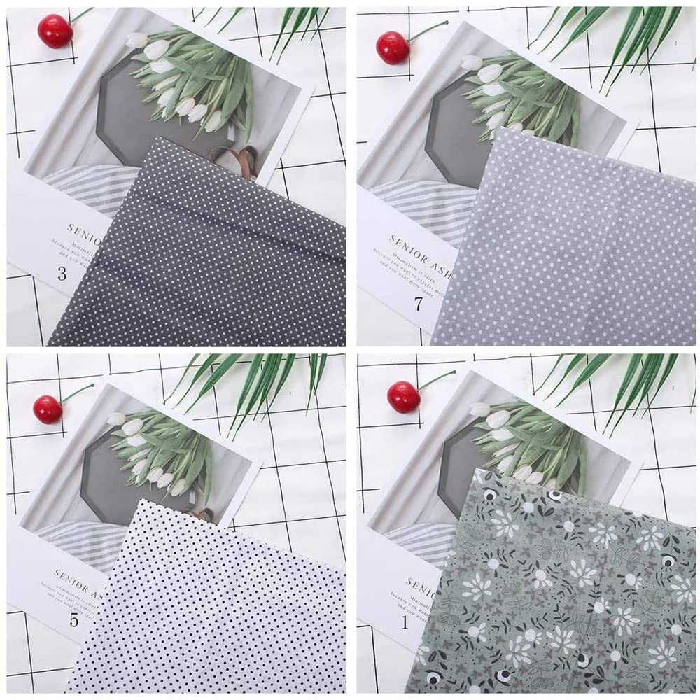 生地 布 花柄 50㎝×50㎝ DIY手芸用 綿 花柄 ハンドメイド 手作り 手芸 パッチワーク プリント 純綿 多様なパターンと色 おしゃれ パッチワーク 布セット 正方形 はぎれ (グレー) (緑)