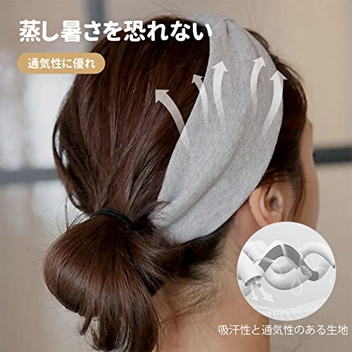 ヘアバンド レディース 3点セット 綿素材 ターバン おしゃれ シンプル 柔らかい 伸縮性 洗顔 お風呂 ヨガ お出かけ 旅行用 ブラック、グレー、ベージュ フリーサイズ