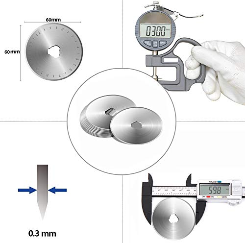Wolfride 10枚セット ロータリーカッター替刃 28mm マルカッター円形ブレード 円形刃 目盛りつく 不織布等の裁断