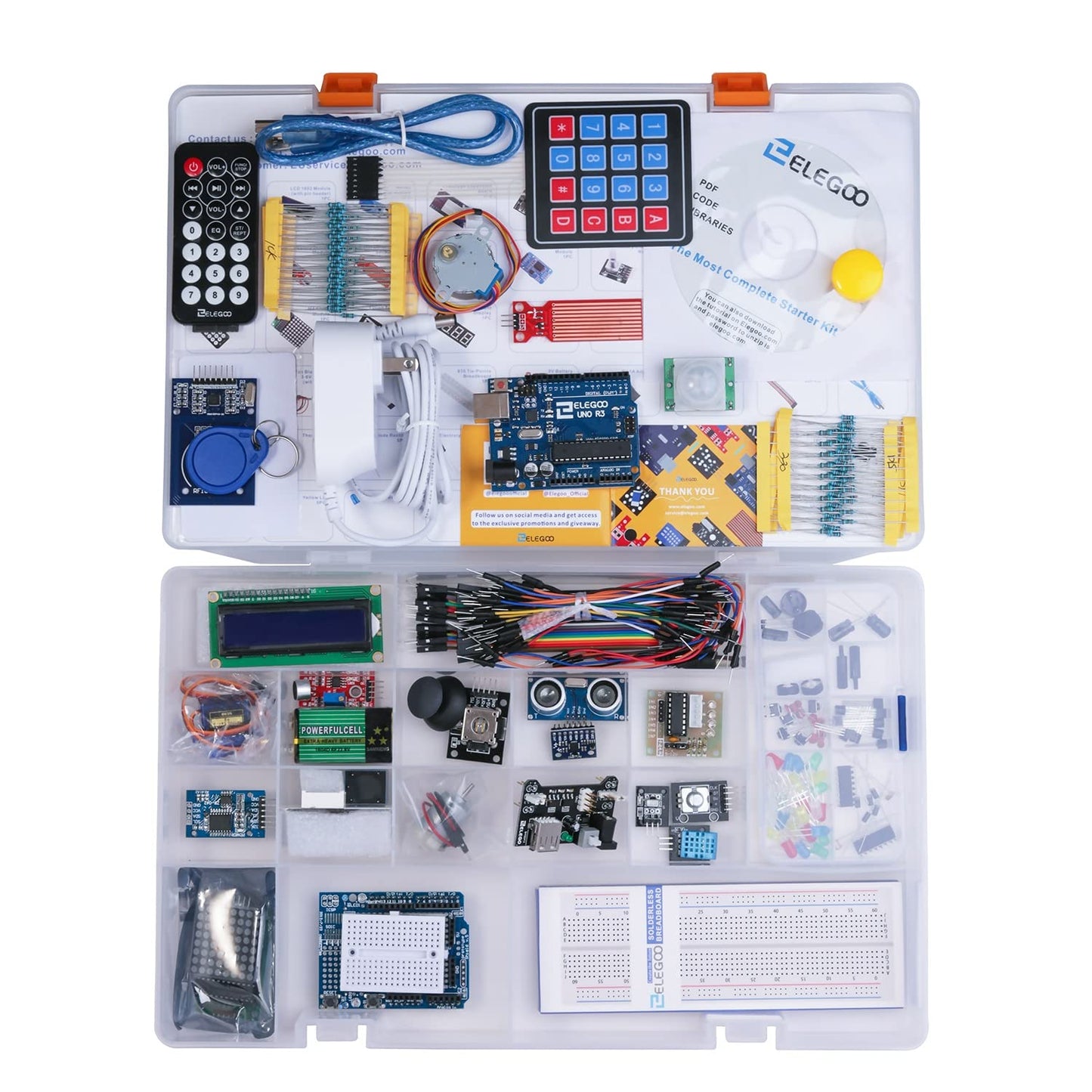 ELEGOO Arduino用のUNO R3 最終版スタータキット UNOチュートリアル付 (63 Items)