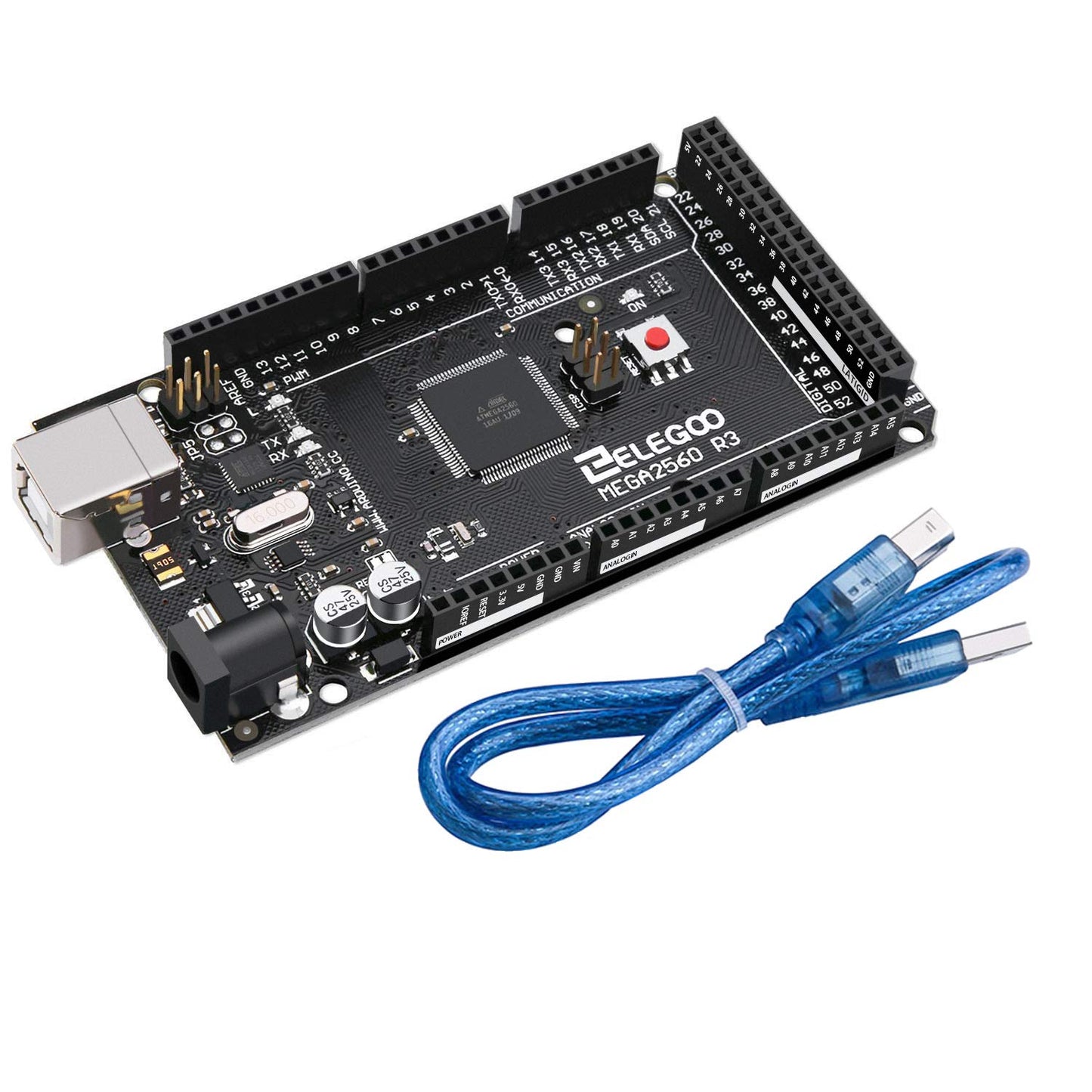 ELEGOO for Arduino MEGA2560 R3 ボード mega2560 MEGA16U2 + USB ケーブル (ブラック)