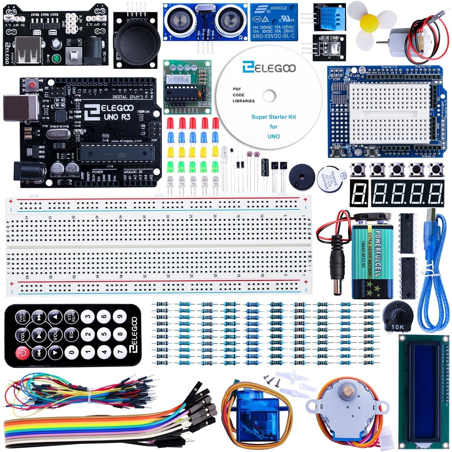 ELEGOO Arduino用UNO R3スターターキット レベルアップ チュートリアル付 mega2560 r3 nanoと互換 [並行輸入品]