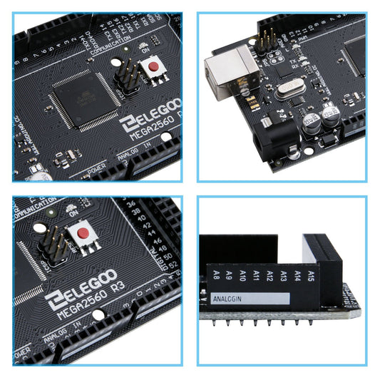 ELEGOO for Arduino MEGA2560 R3 ボード mega2560 MEGA16U2 + USB ケーブル (ブラック)