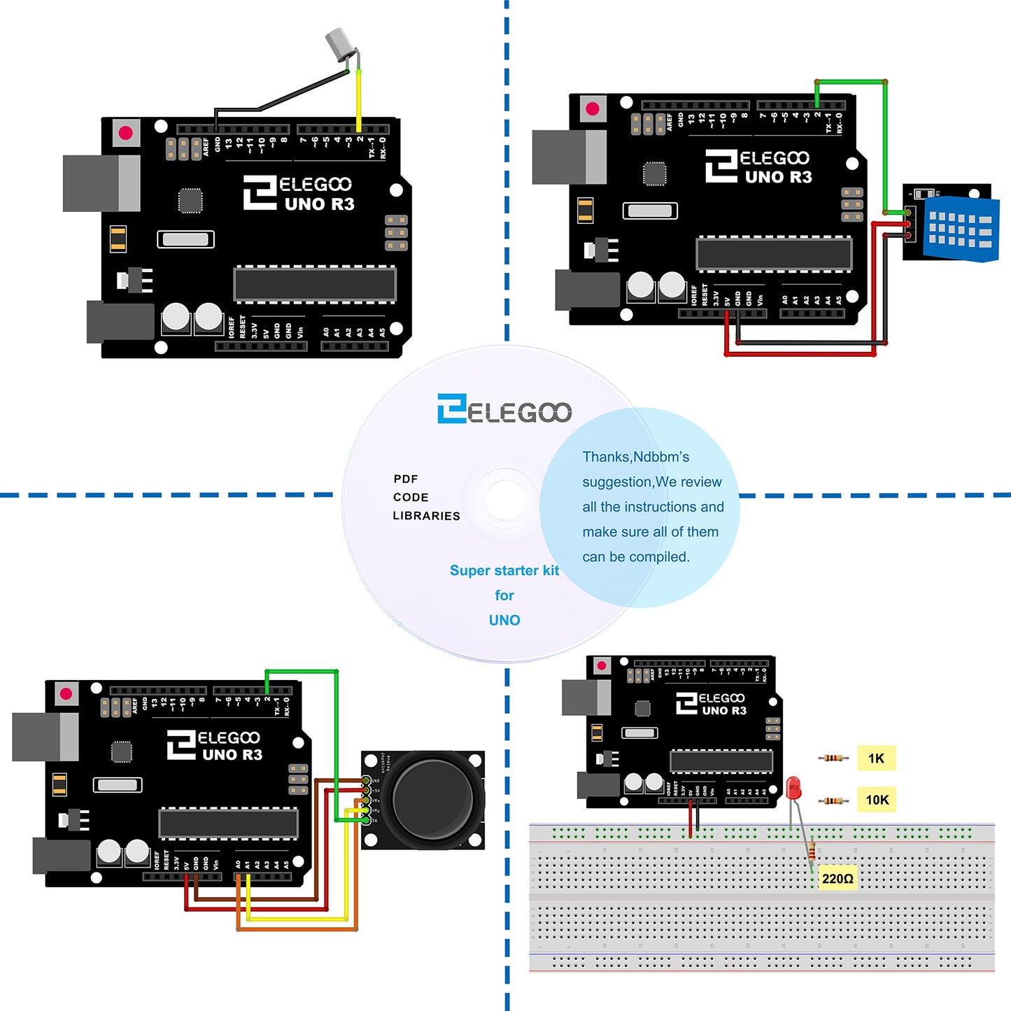 ELEGOO Arduino用UNO R3スターターキット レベルアップ チュートリアル付 mega2560 r3 nanoと互換 [並行輸入品]