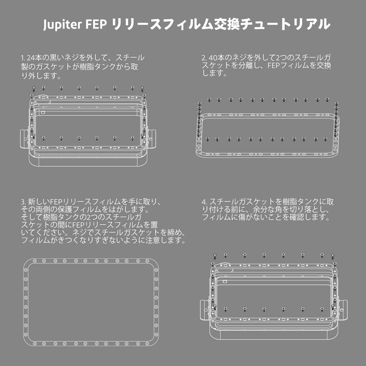 ELEGOO FEP 剥離ライナーフィルム Mars 4 LCD 3D プリンター用、強力な剥離機能と 95% の光透過率、206*146mm、厚さ 0.15mm (5 枚セット)