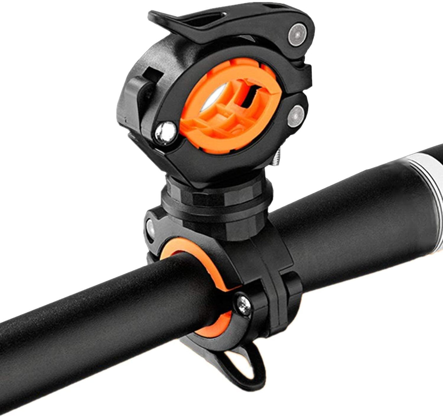 自転車 ライトホルダー ラバー ブラック 懐中電灯ホルダー 360度回転 サイズ調整可能 取り付け簡単