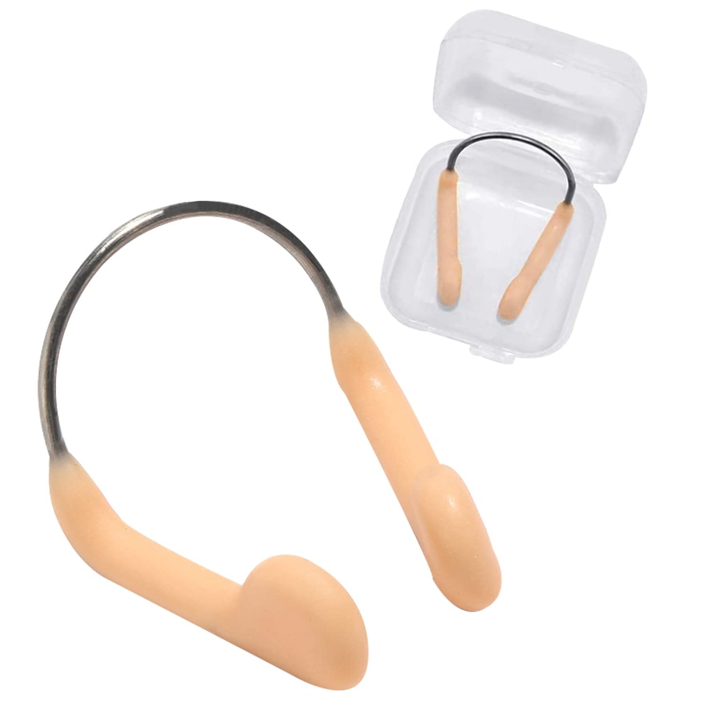 ノーズクリップ シリコーン 鼻栓 水泳用 2個入り 大人 子供 スイムアクセサリー シリコーンケース付き