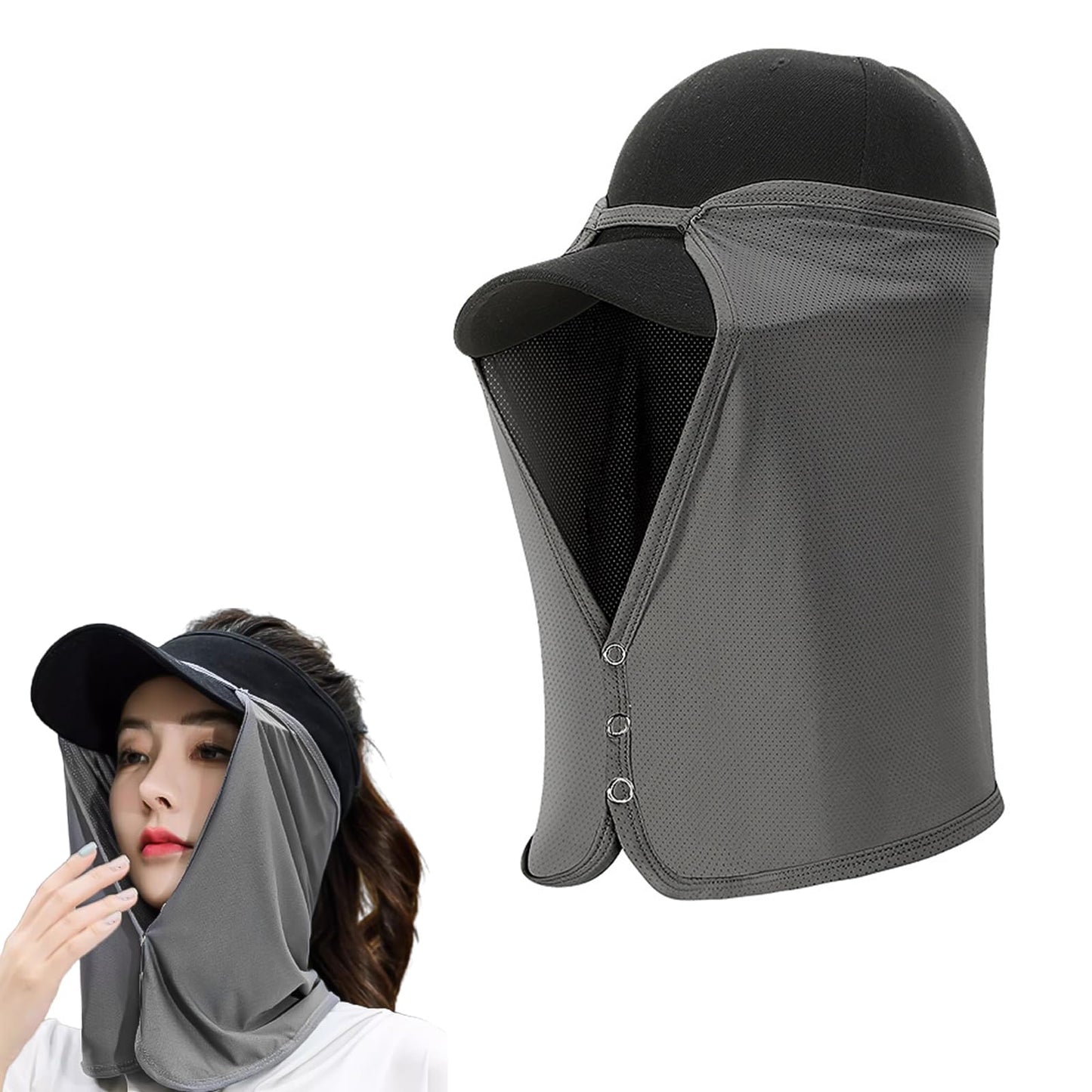 ネックシェード 帽子 キャップ ネックガード ネックカバー UVカット 日焼け防止 吸汗速乾 紫外線対策