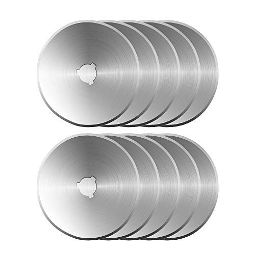 Wolfride 10枚セット ロータリーカッター替刃 28mm マルカッター円形ブレード 円形刃 目盛りつく 不織布等の裁断