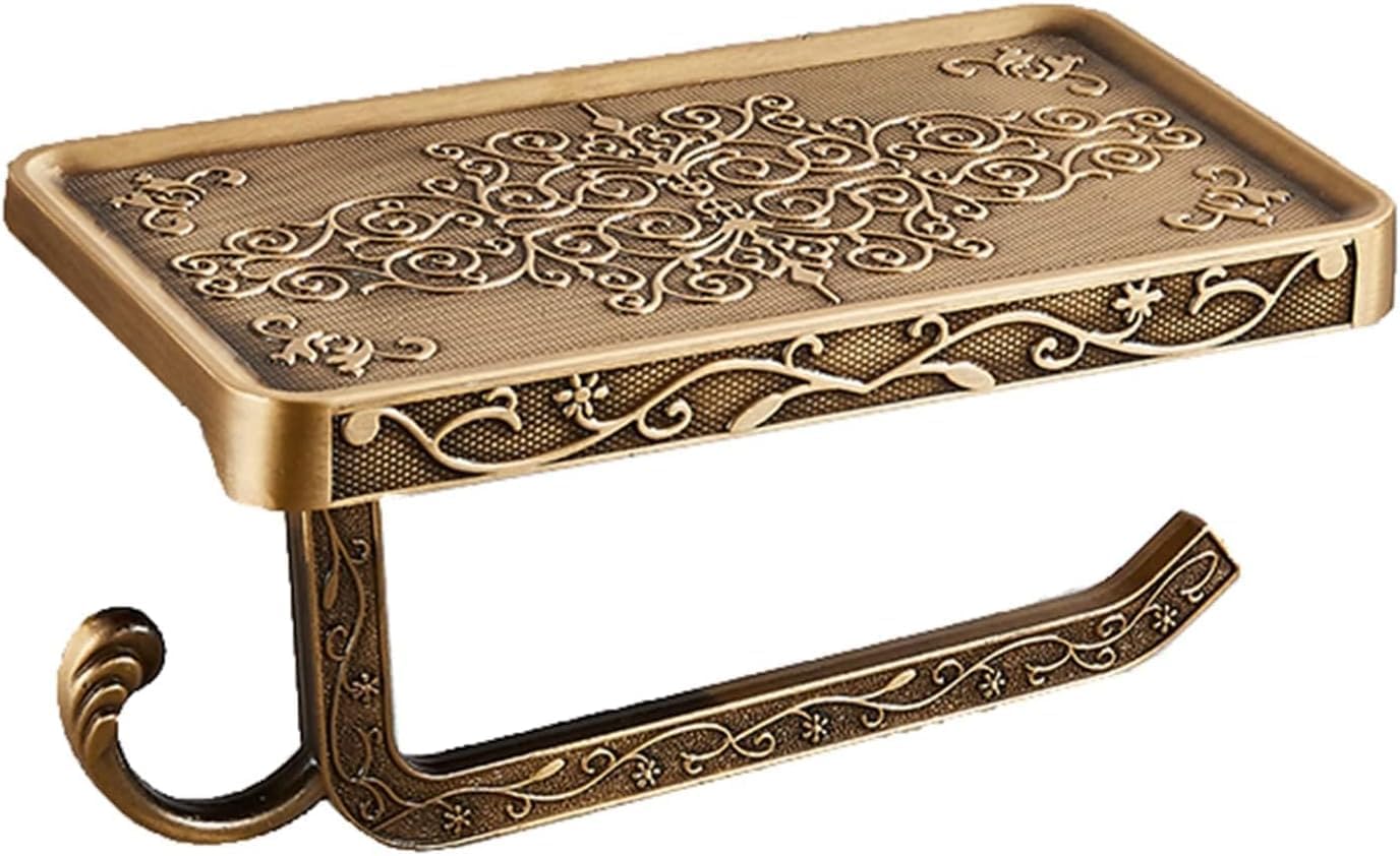 トイレットペーパーホルダー ステンレス 棚付き紙巻器 ペーパー ホルダー シングル 壁取り付けネジ付き バスルーム&キッチン用