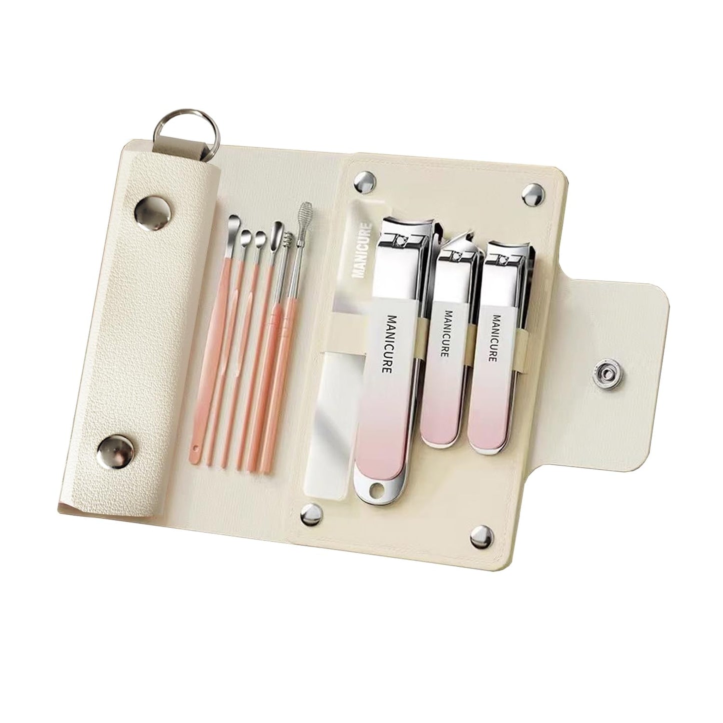 爪切り10本セット GRTUFOBA ネイルケアセット 爪切り 爪きり 爪やすり やすり 耳かき 持ち運び ポータブル コンパクト 便利 PUレザー ケース付き収納