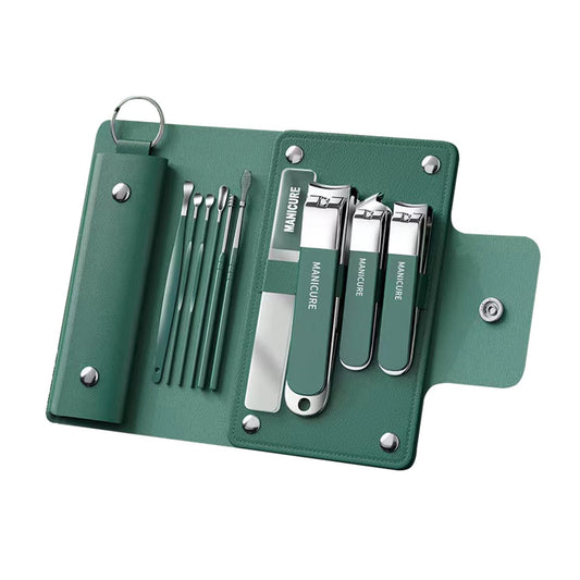 爪切り10本セット GRTUFOBA ネイルケアセット 爪切り 爪きり 爪やすり やすり 耳かき 持ち運び ポータブル コンパクト 便利 PUレザー ケース付き収納