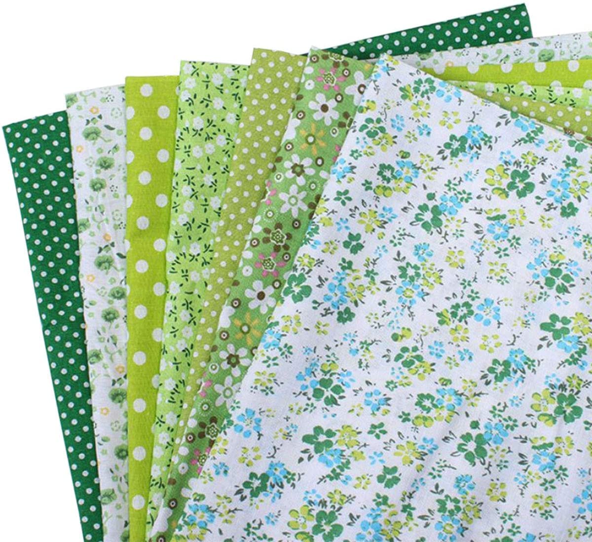 生地 布 花柄 50㎝×50㎝ DIY手芸用 綿 花柄 ハンドメイド 手作り 手芸 パッチワーク プリント 純綿 多様なパターンと色 おしゃれ パッチワーク 布セット 正方形 はぎれ (グレー) (緑)